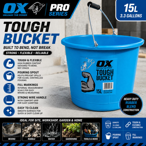 Pro tough bucket 15l blue - pro,